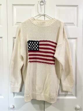 LIMITED TOO Y2K American Flag Oversized Sweater Juniors Size 16